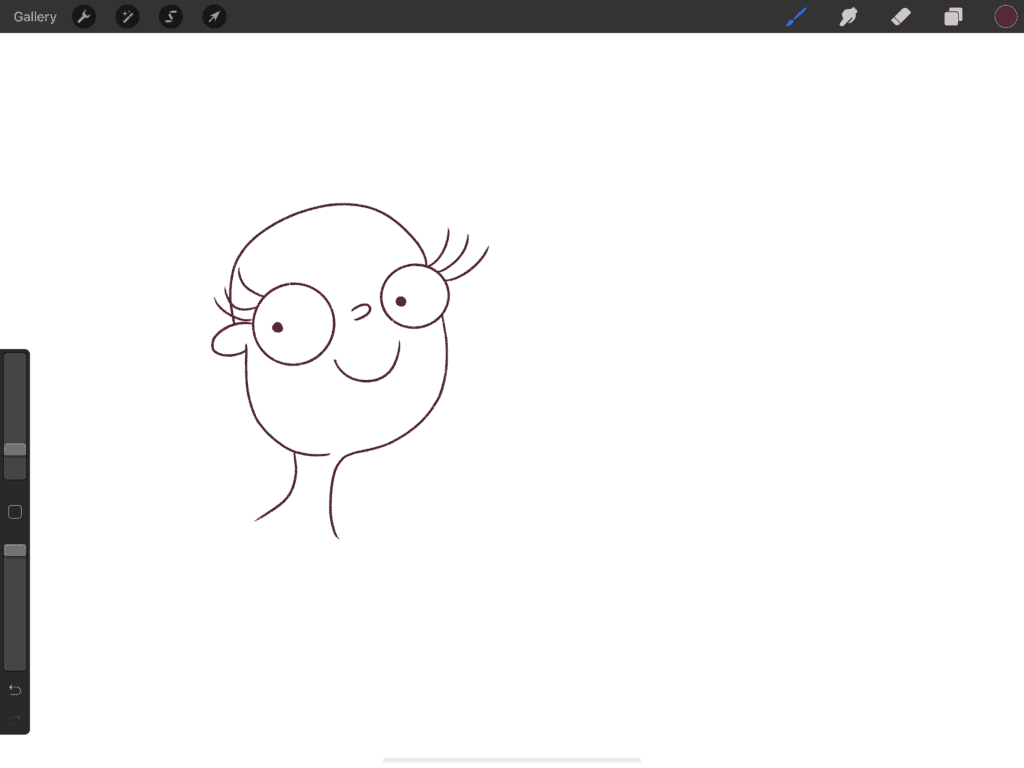Draw the head because it's easier to draw the cartoon hair after that