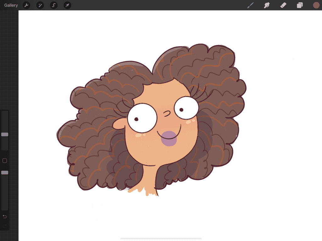 And we have learned how to draw curly hair.
