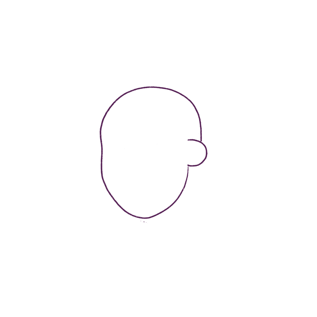 Let's draw a simple head shape first. 