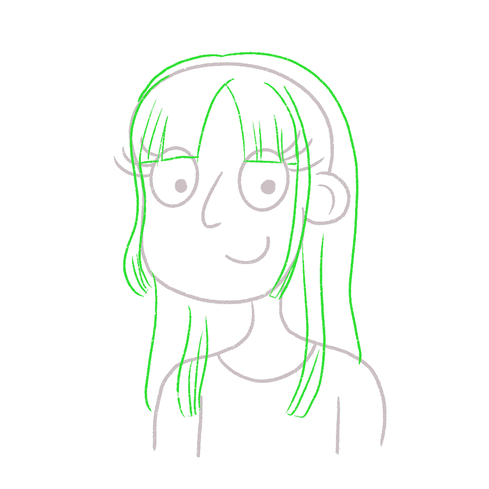 Now, let's draw side locks to complete the anime bangs