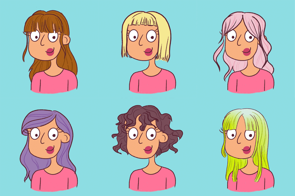 Learn how to draw bangs of different kinds.