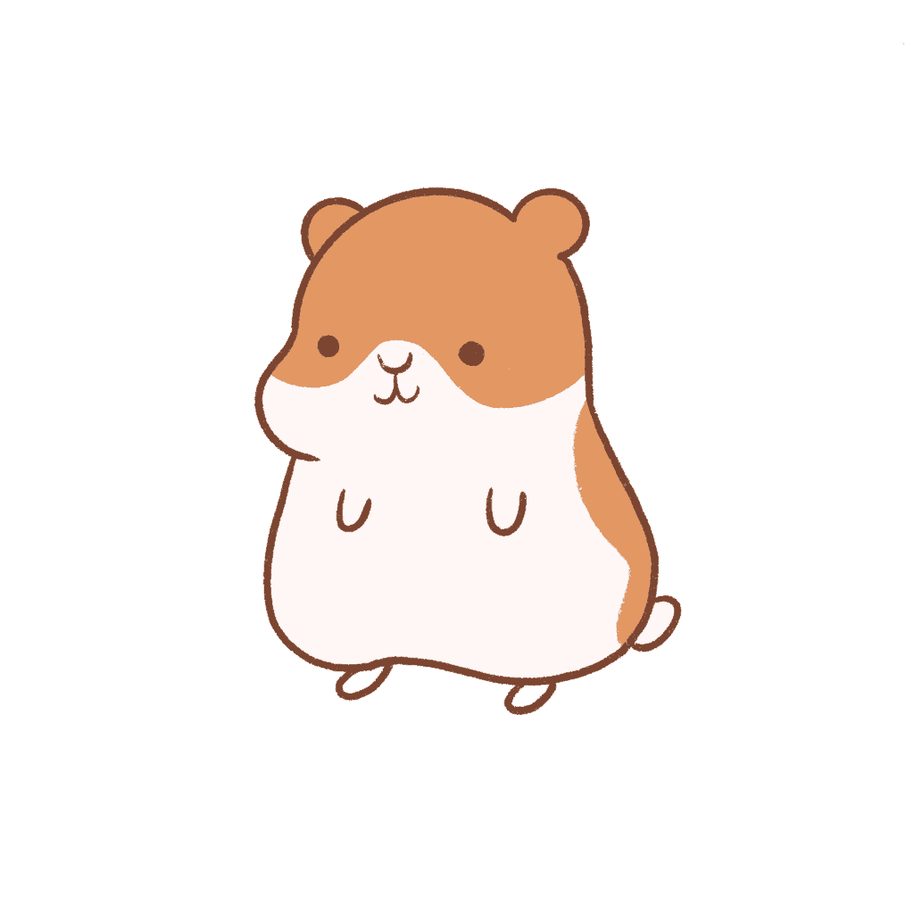 Finally color the hamster a nice orangish brown.