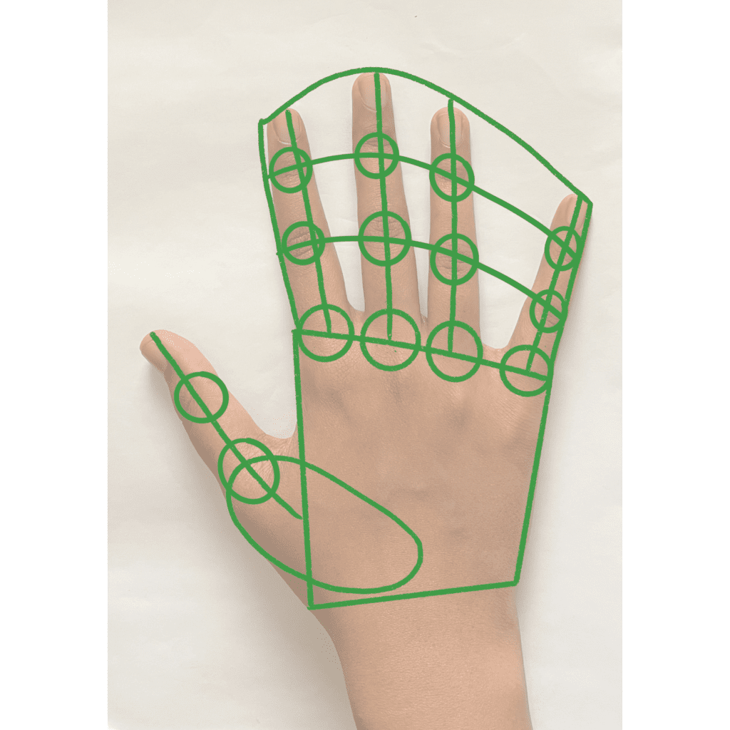 Draw circles to indicate the joints. 