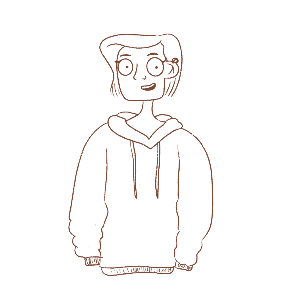 Now we draw the ends of the hoodie
