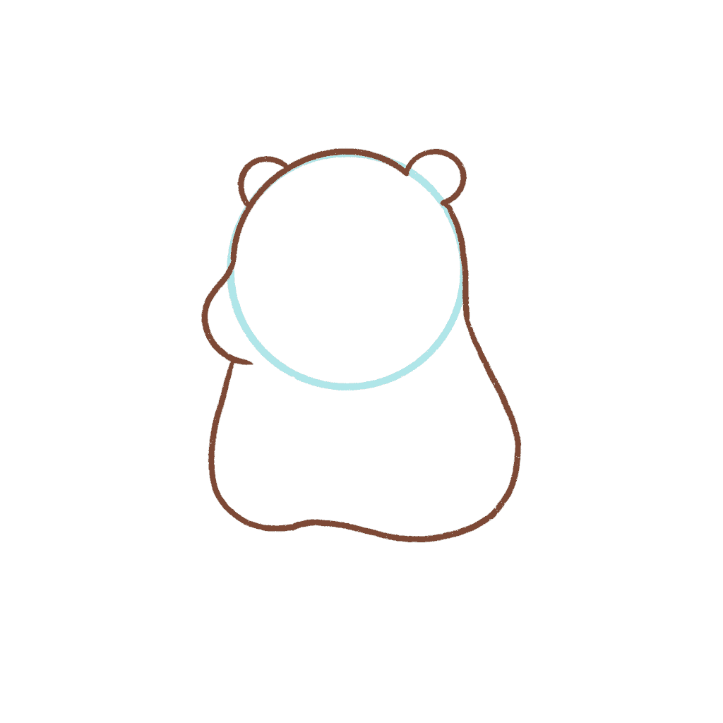Draw the rest of the hamster's body.