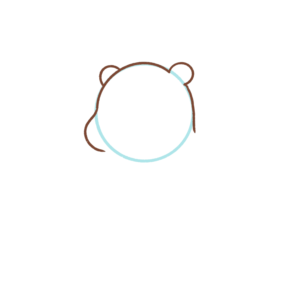 Draw the back of the hamster's head. 