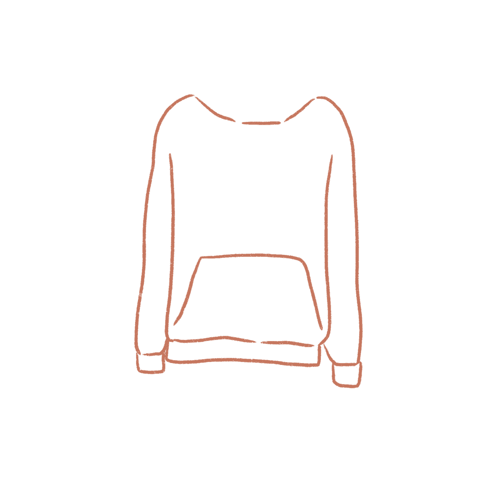 Let's draw the neck of the hoodie.