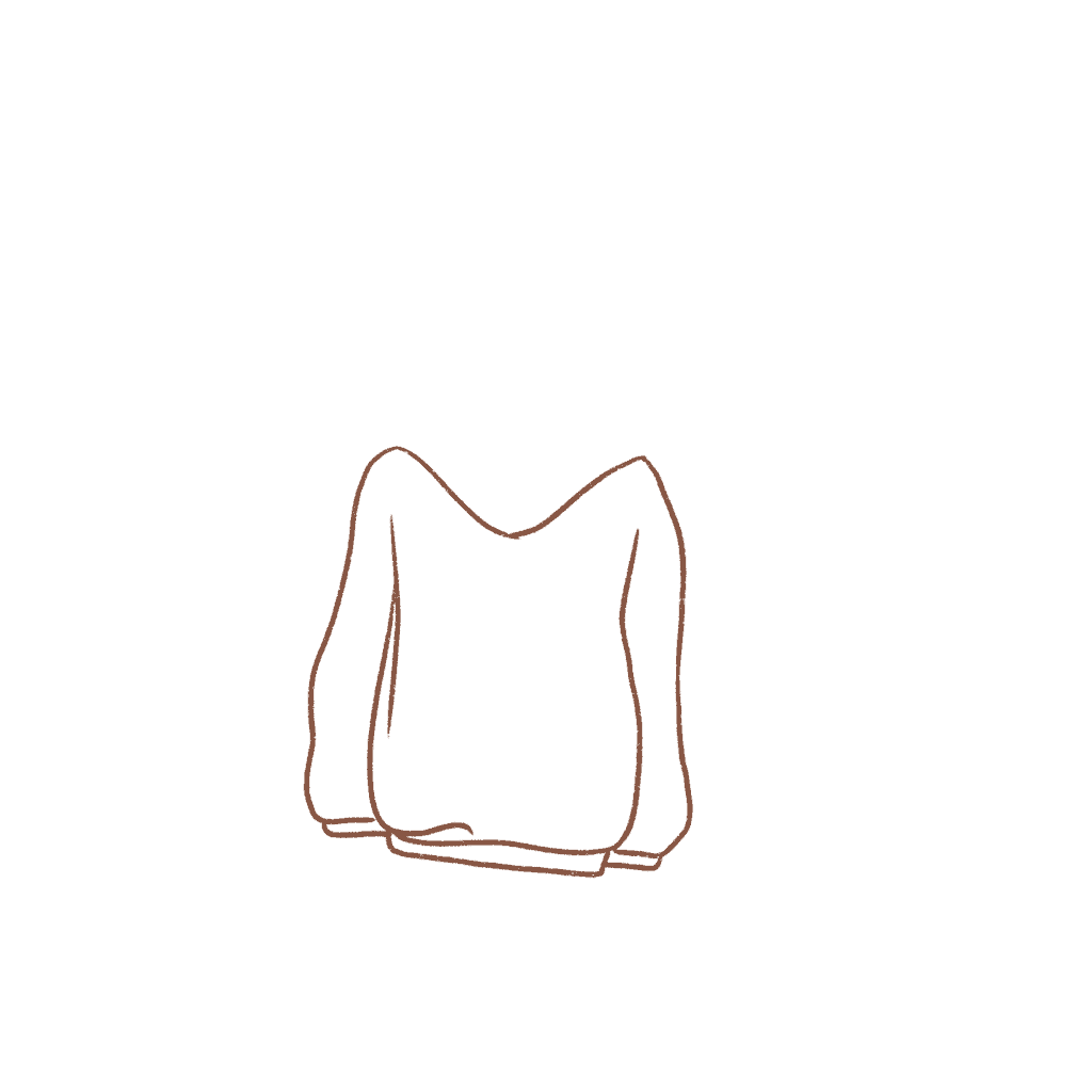 Draw the back of the neckline of the hoodie