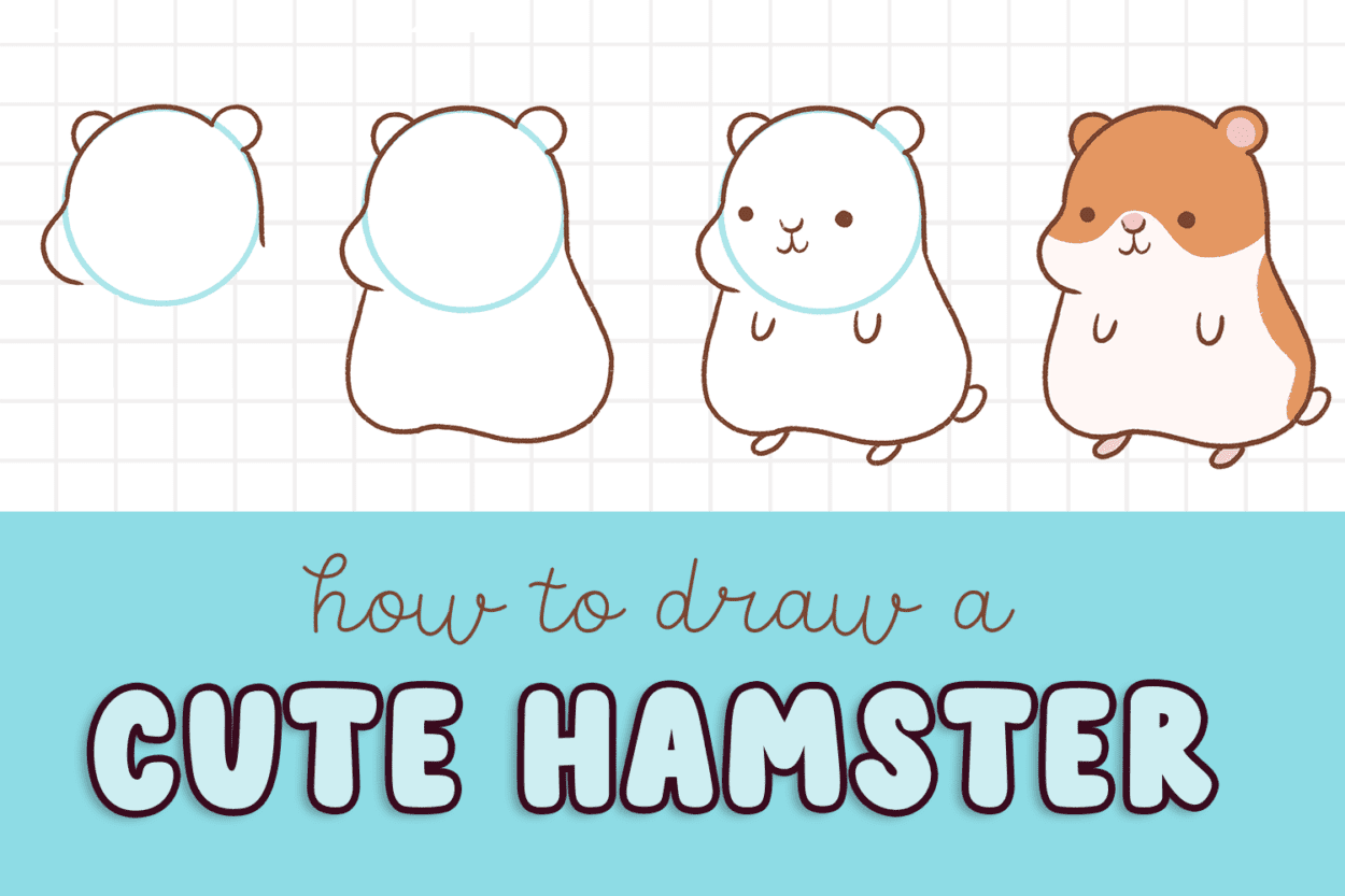 Learn how to draw a super cute hamster in this step by step tutorial for kids and adults.