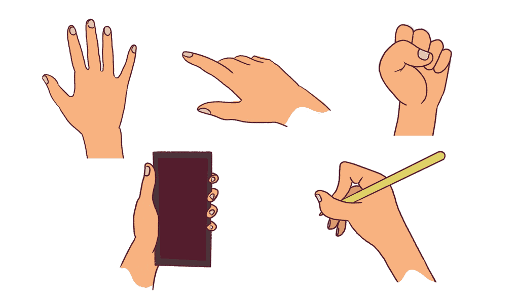 Here, we will learn to draw a cartoon hand in various poses. 