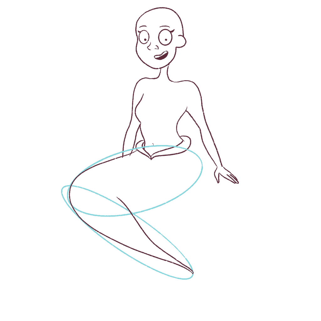 Draw the bottom of the mermaid tail