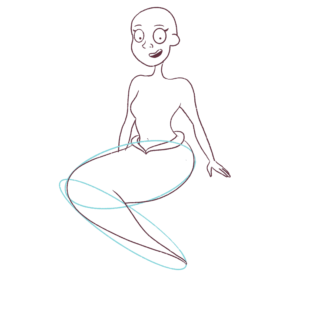 Draw the back of the mermaid tail