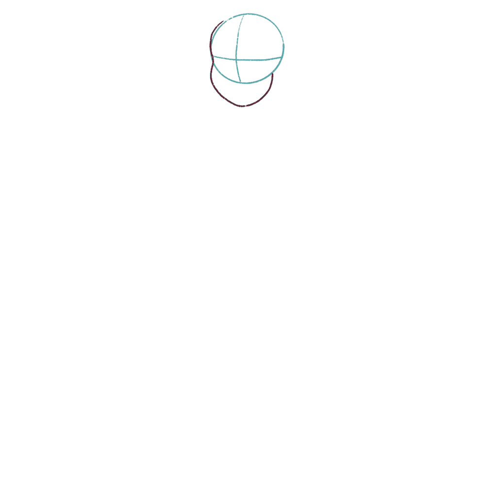 Draw the face shape of the mermiad