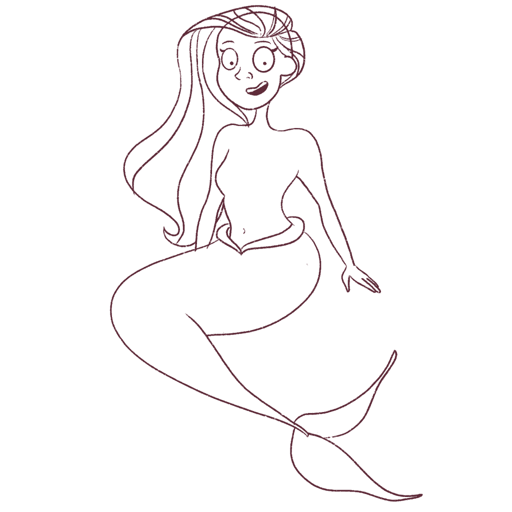 Divide the rest of the mermaid hair into sections.