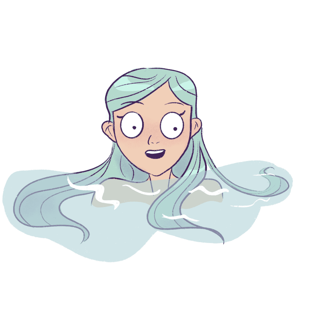 Draw the water over the hair