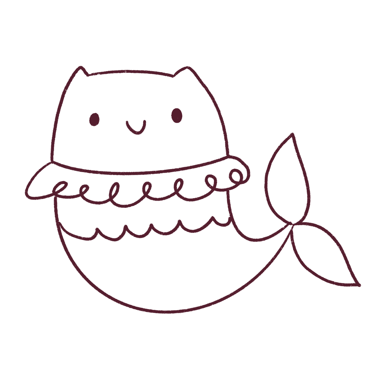 How to draw a mermaid cat – Draw Cartoon Style!