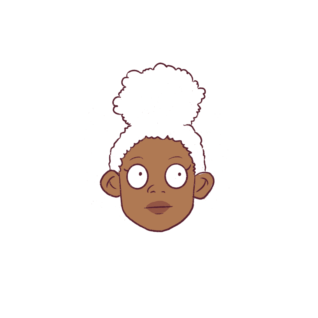 Color the face first of the afro bun