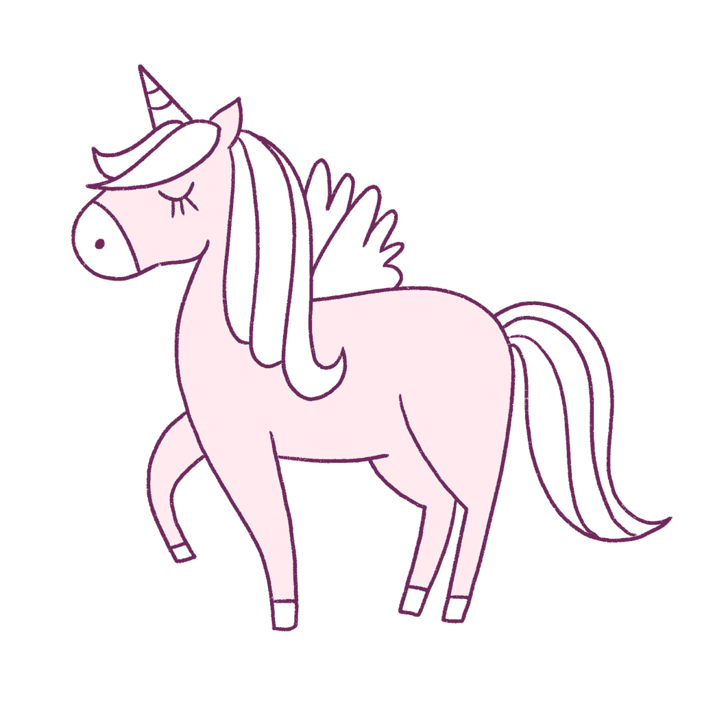 Color the unicorn pink.
