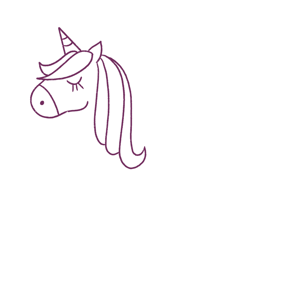 Now, continue drawing lines that make the mane of the unicorn.
