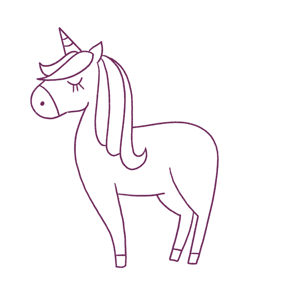 Draw the back of the unicorn.