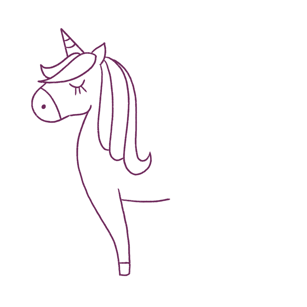 Draw the belly of the unicorn.