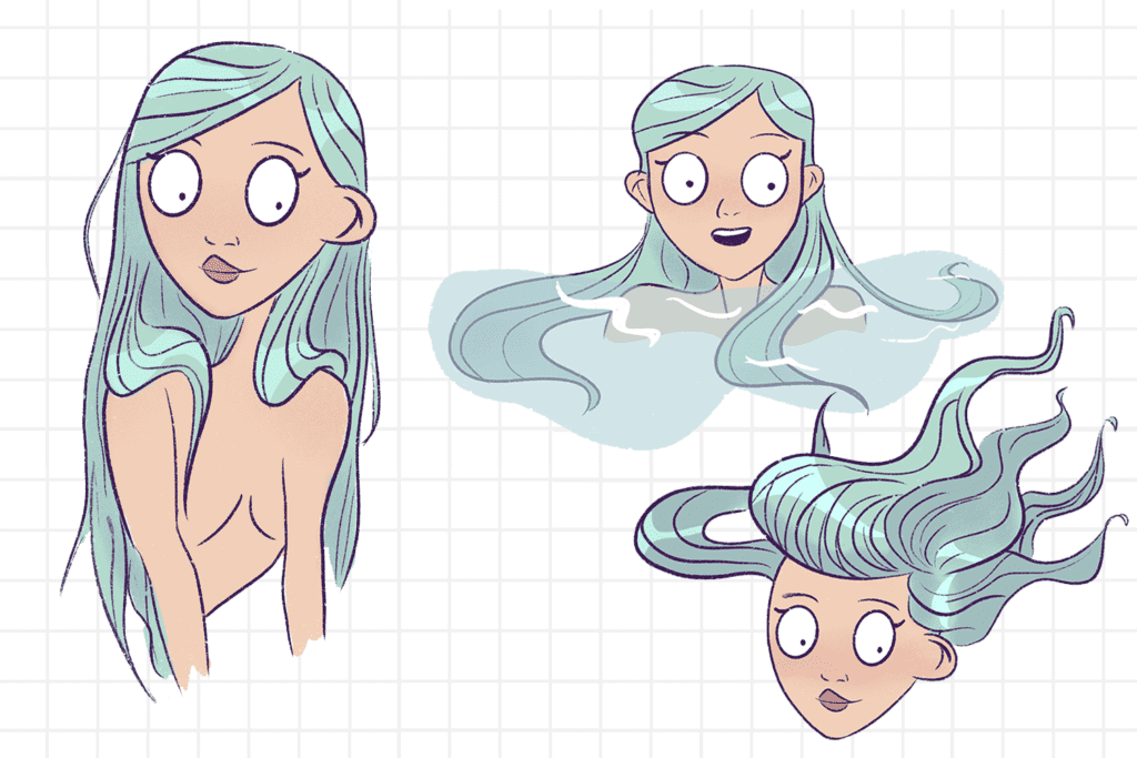 Learn how to draw mermaid hair. This is an easy step by step tutorial for beginners. Includes multiple mermaid hair drawings. 