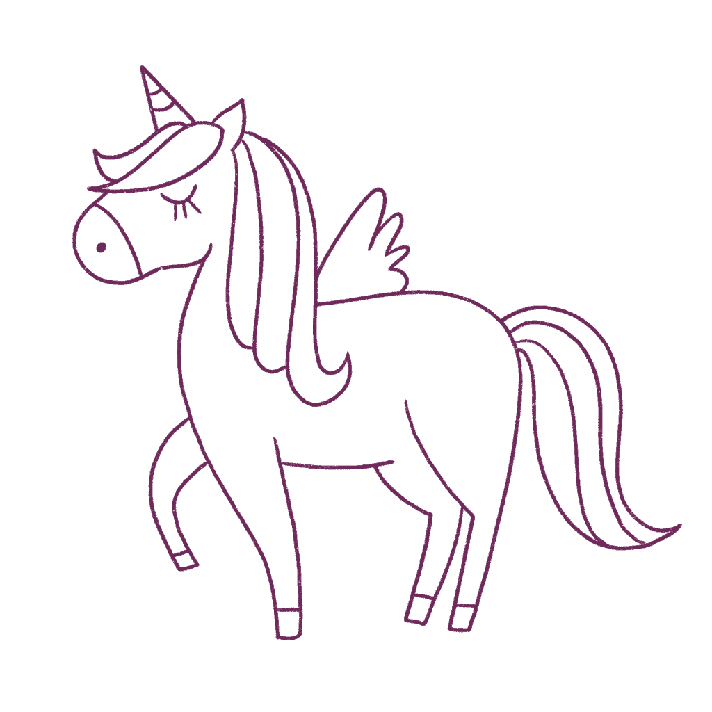 Draw the wing of the unicorn.