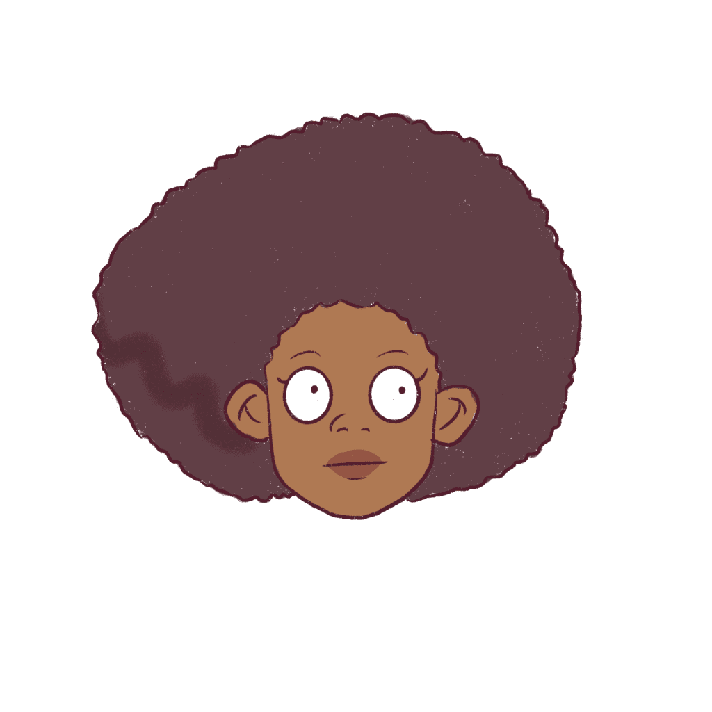 Add a rough shadow to the bottom of the 4C afro hair