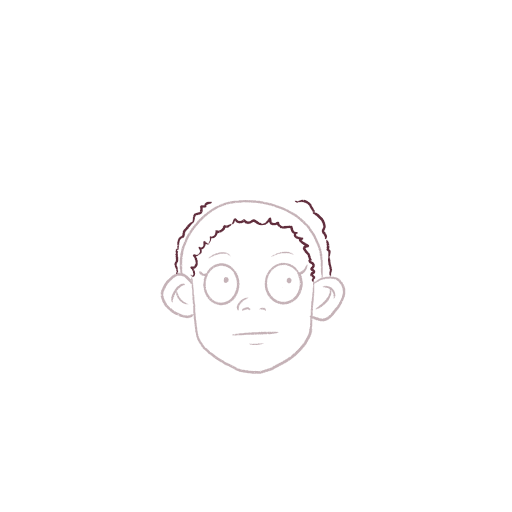 Start drawing the hair outline