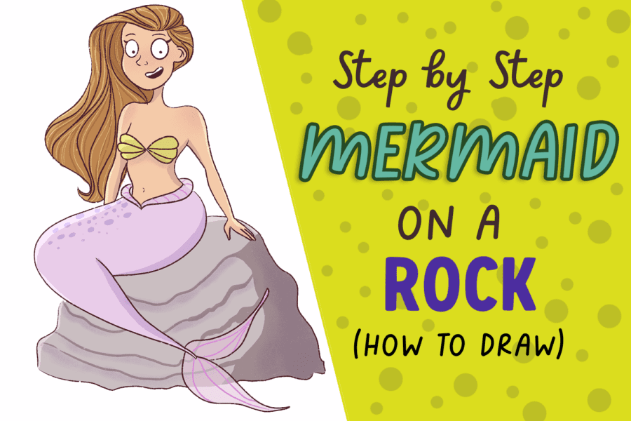 Learn how to draw a mermaid on a rock step by step. This is an easy drawing tutorial for beginners.