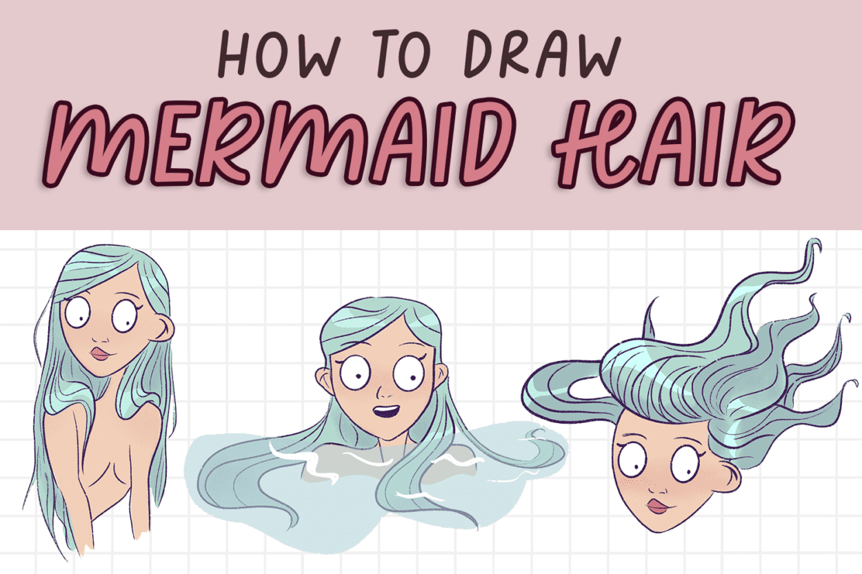Blue Mermaid Hair Drawing - wide 7