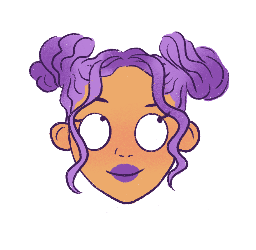 Add some dark purple shadows to the space buns