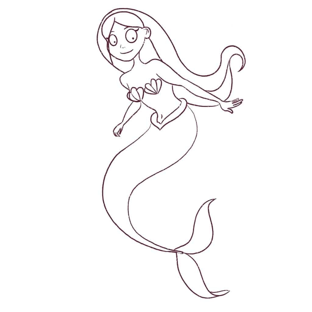 How to draw a mermaid - Draw Cartoon Style!