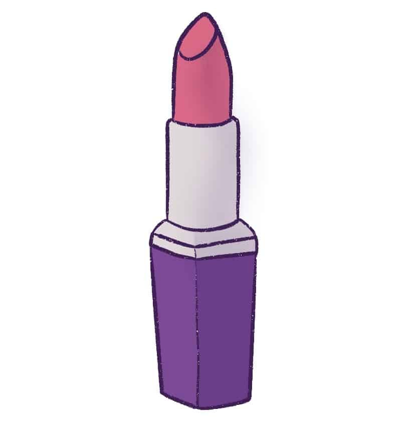 Adjust the blending mode and opacity of the lipstick.