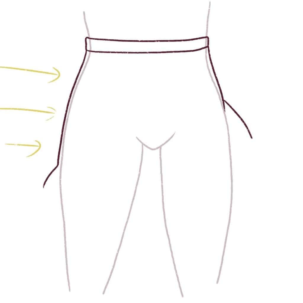 Draw the other side of the skirt flying