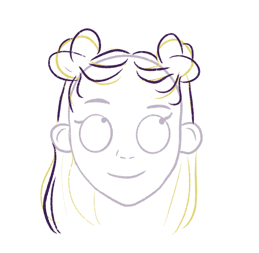 Draw the half up half down space buns