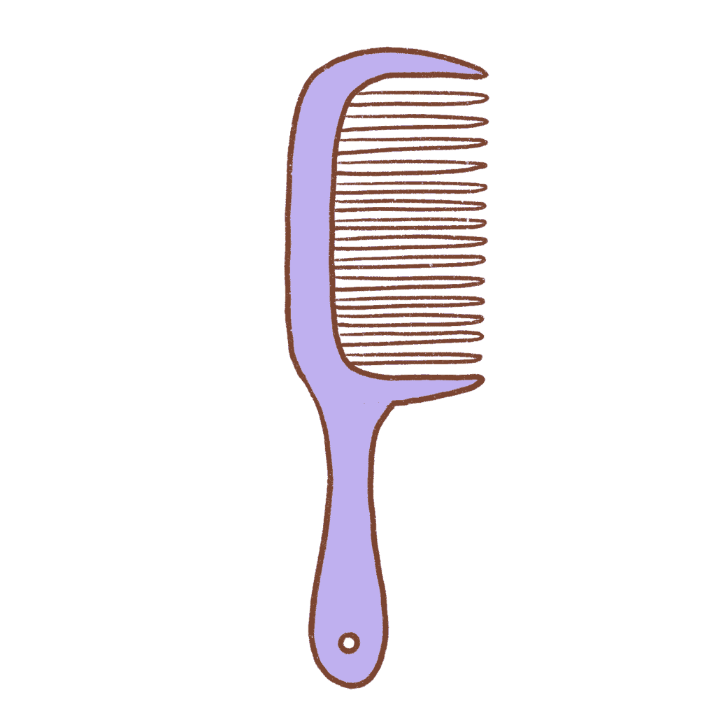 Color the comb purple