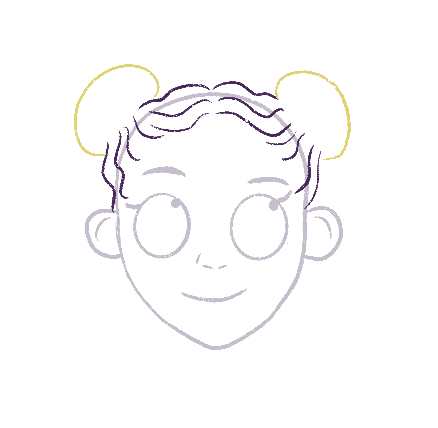 Draw a space bun rough figure