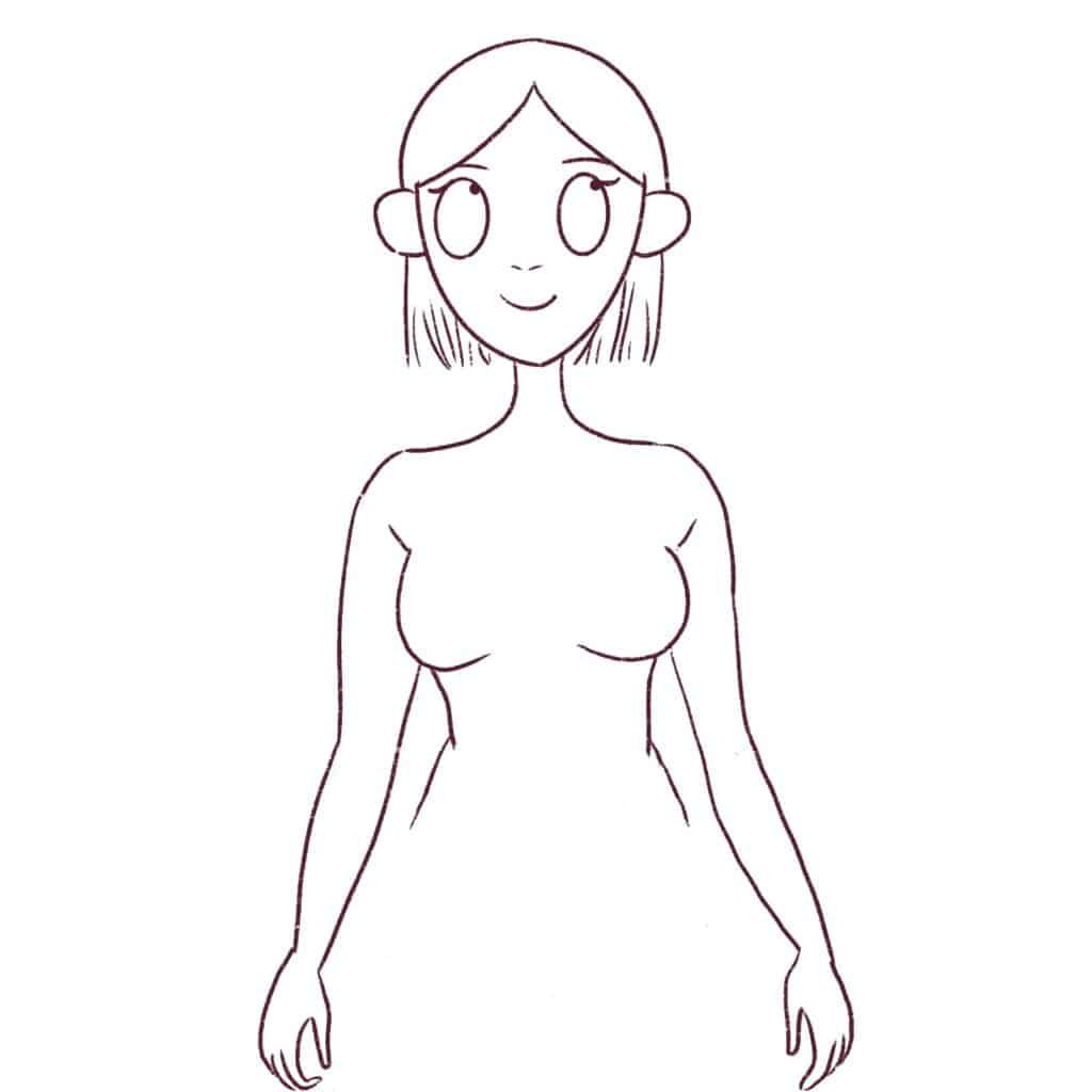 Draw the arms of the girl