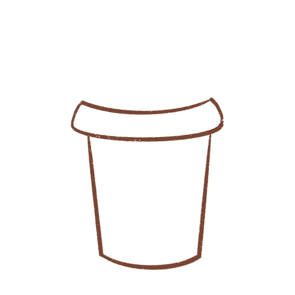 Draw the rim of the bubble tea cup