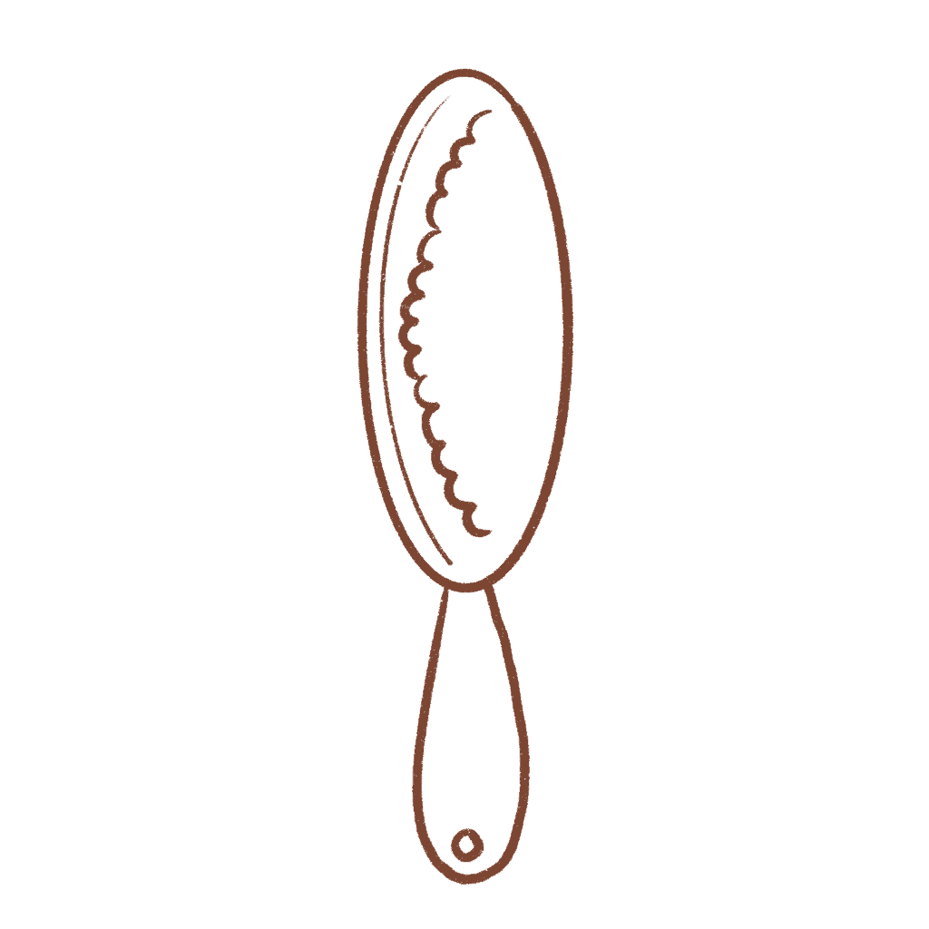 Draw the bristles of the hairbrush