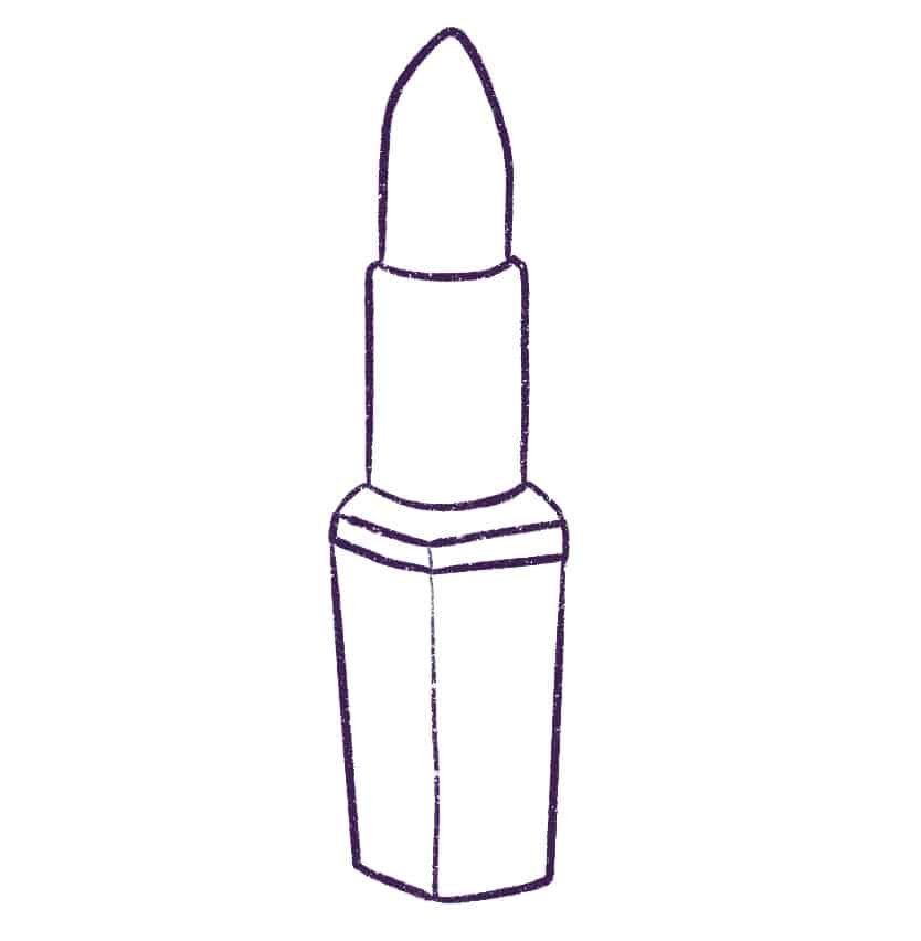 Draw the lipstick component like a bullet shape