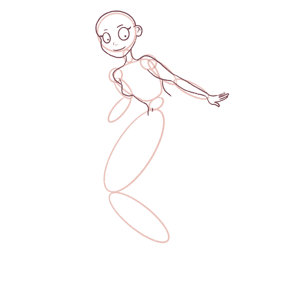 Draw the torso of the mermaid