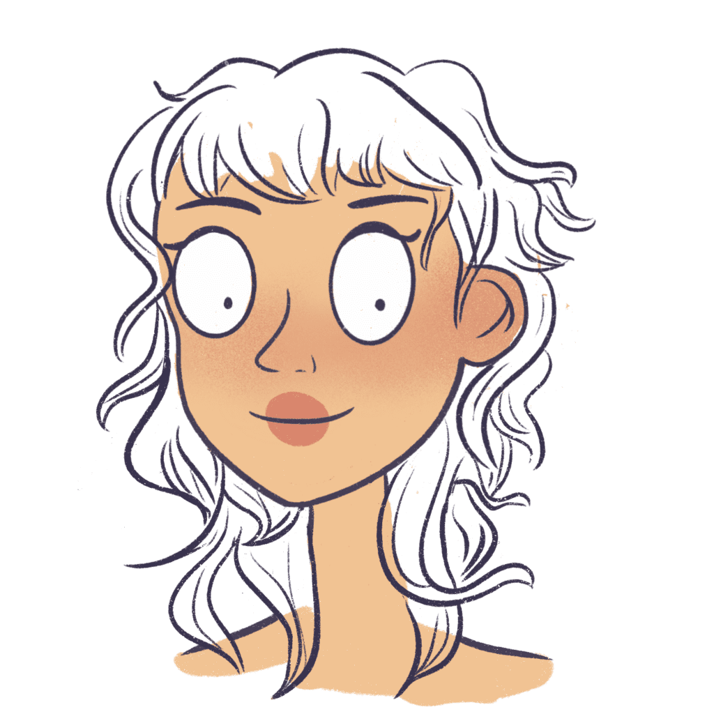 Use the bonobo brush to draw the blush on her cheeks and ears