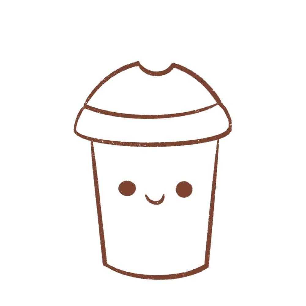 Draw a kawaii face on the boba tea cup