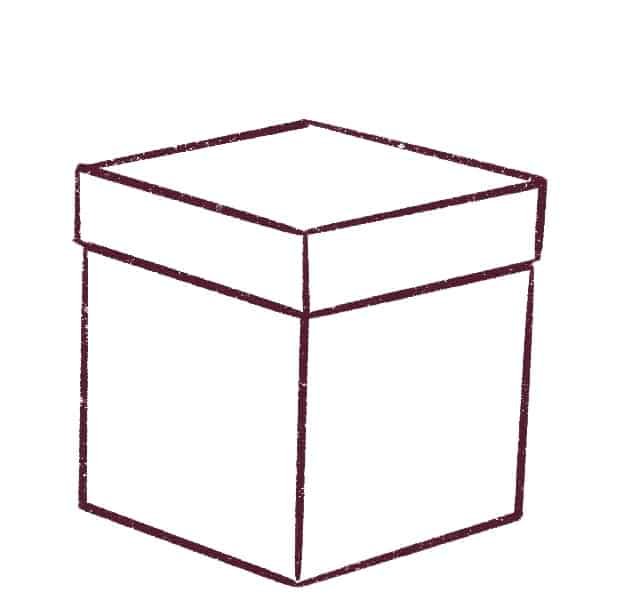 How to draw a gift box, Easy drawings 