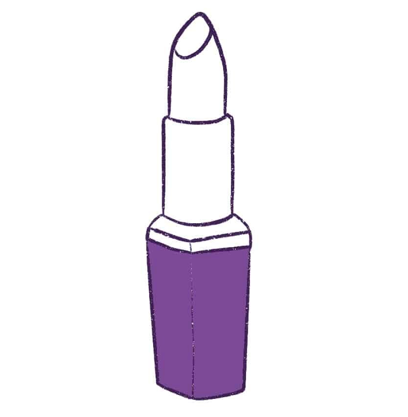 Color the lipstick box.