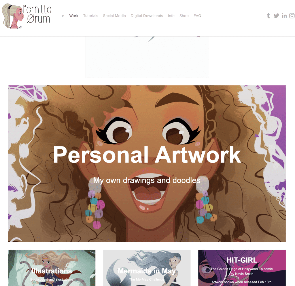 Pernille has her own website.
