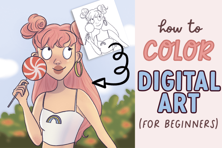 Learn how to color digital art from scratch - for beginners step by step easy tutorail. Coloring digital drawings isn't hard if you do it step by step. I will show you how I color digital art using Procreate.