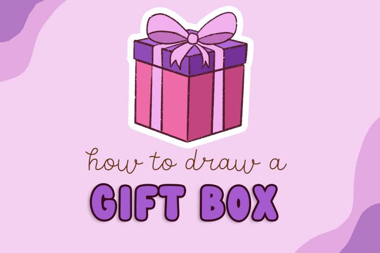 In this post we will learn how to draw a gift box - it's a super easy tutorial for kids and adults!